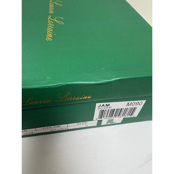 Lauren Lorraine Jam Silver Rhinestone Ankle Boots Womens size 9 Block Heel - Picture 7 of 7